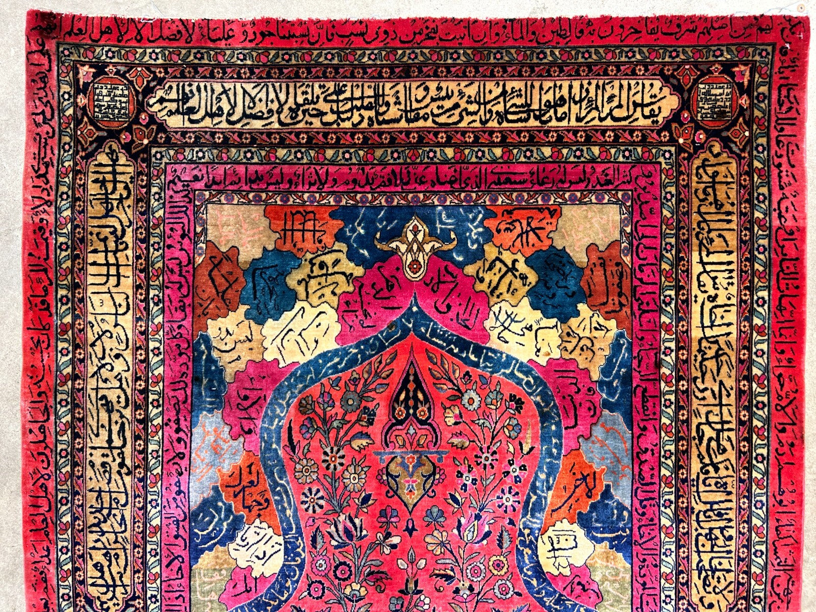 4'1"x6'10" Collector Antique Extra Fine Hand-Knotted 100% Wool Kashane Rug