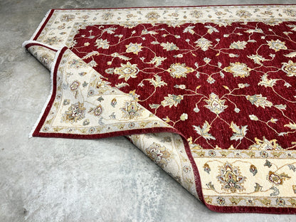 6'7"x9'9" Hand-Knotted 100% Wool Pile Indian Agra Carpet - Area Rug