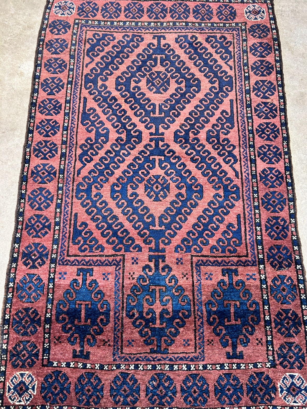 3'x4'6" Antique Hand-Knotted 100% Wool Pile Balouchi Rug
