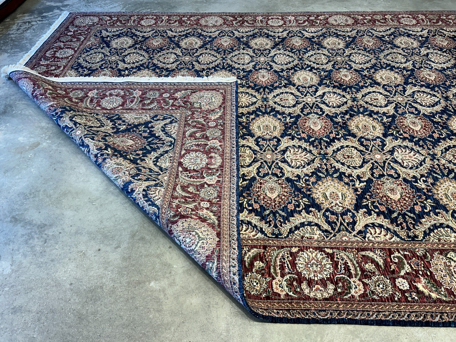 9'x12'2" Hand-Knotted 100% Wool Pile Oriental Rug