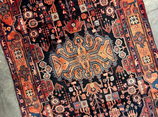 5'4" x 9'3" Hand-Knotted 100% Wool Pile Nahavande Area Rug - Carpet