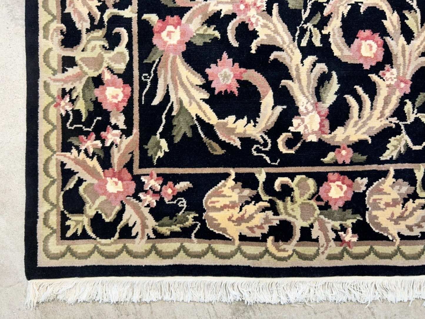 6'x9'2" Hand-Knotted 100% Wool Pile Indo-Tabati Carpet - Area Rug