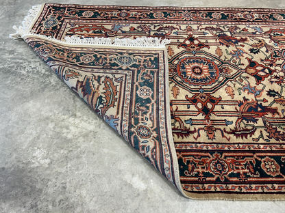 4'x6' Fine Hand-Knotted 100% Wool PileMahal Design Area Rug - Carpet