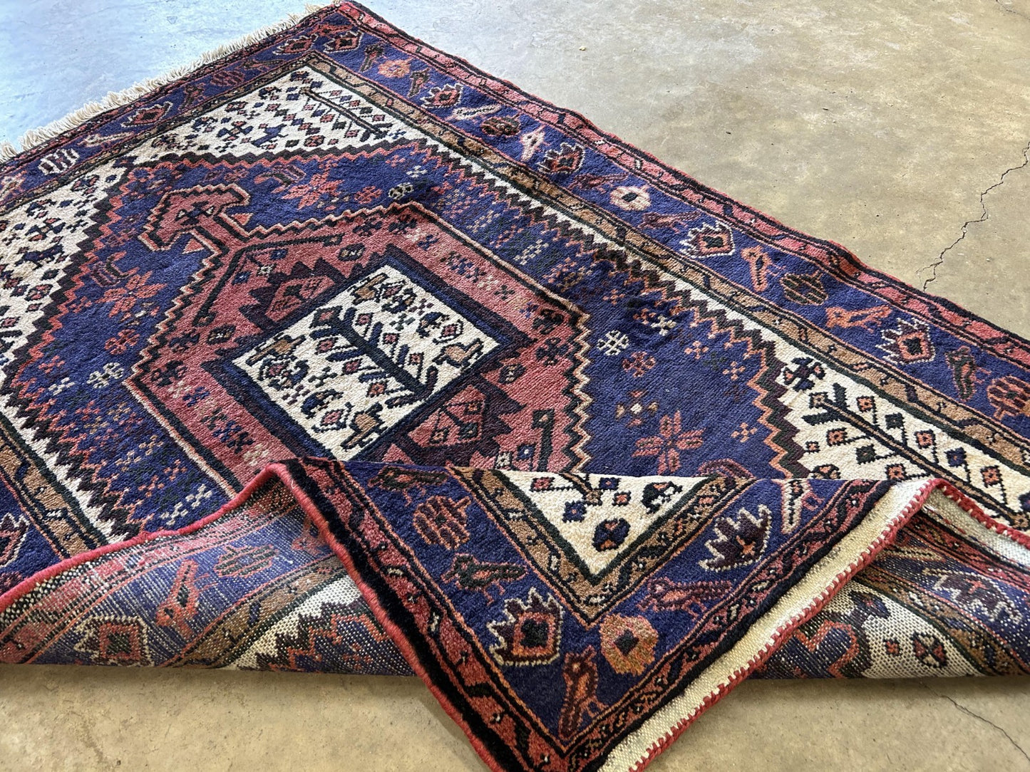 3'4"x5' Hand-Knotted 100% Wool Pile Herize Area Rug - Carpet