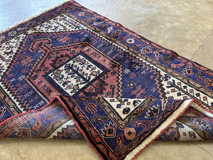 3'4"x5' Hand-Knotted 100% Wool Pile Herize Area Rug - Carpet