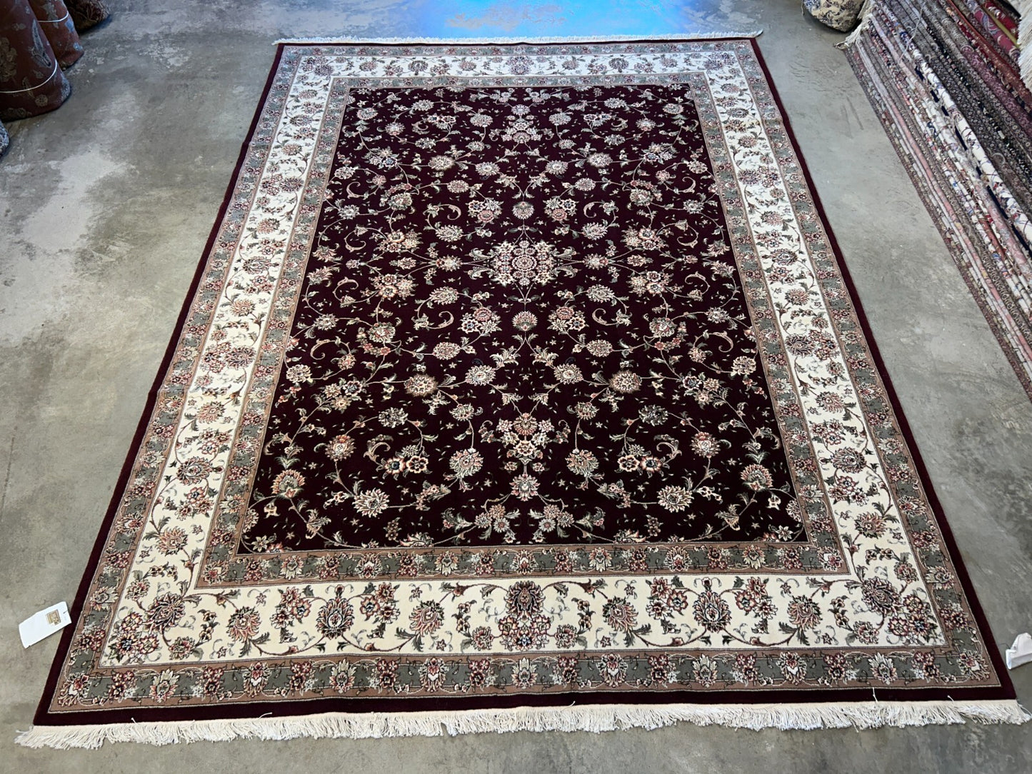 9'x12' Hand-Knotted Wool & Silk Pile SinoPersian Rug