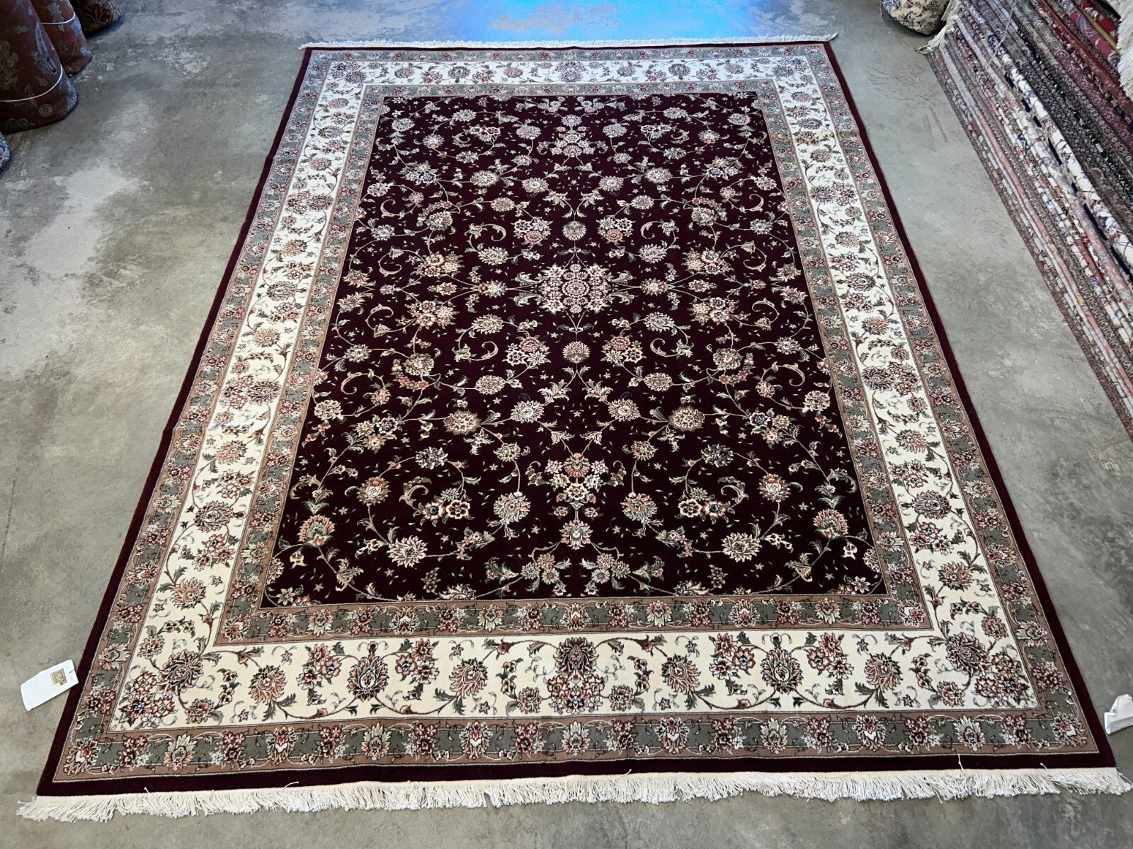 9'x12' Hand-Knotted Wool & Silk Pile SinoPersian Rug