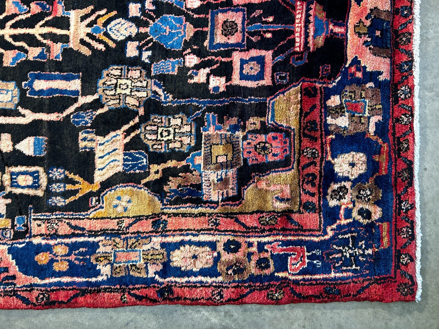 5'4" x 10'7" Hand-Knotted 100% Wool Pile Nahavande Area Rug - Carpet