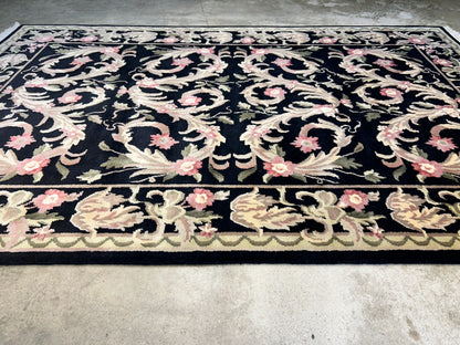 6'x9'2" Hand-Knotted 100% Wool Pile Indo-Tabati Carpet - Area Rug