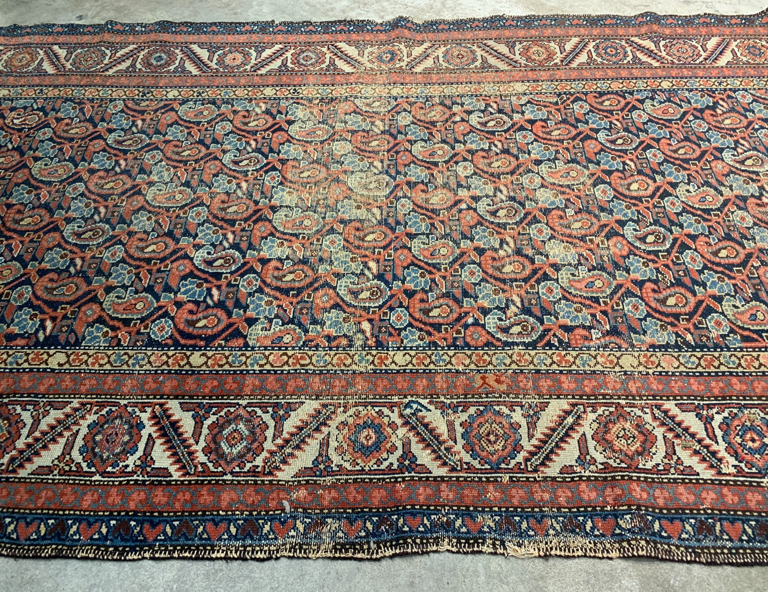5'x11'2" Antique Hand-Knotted 100% Wool Pile Malayeri Runner Rug - Carpet