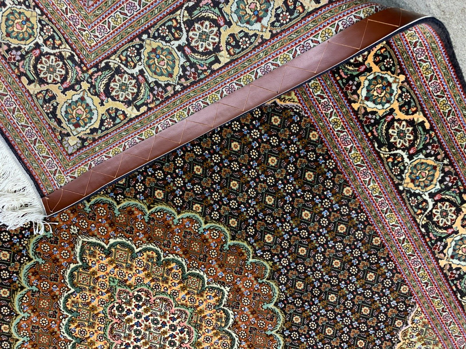 5'x6'8" Fine Hand-Knotted Wool & Silk Blend Tabrize Mahi Carpet - Area Rug