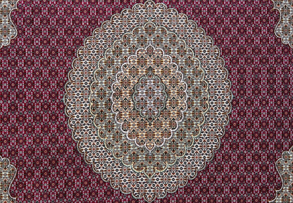 8'2"x11'6" Fine Hand-Knotted Wool & Silk Oriental Rug - Area Carpet