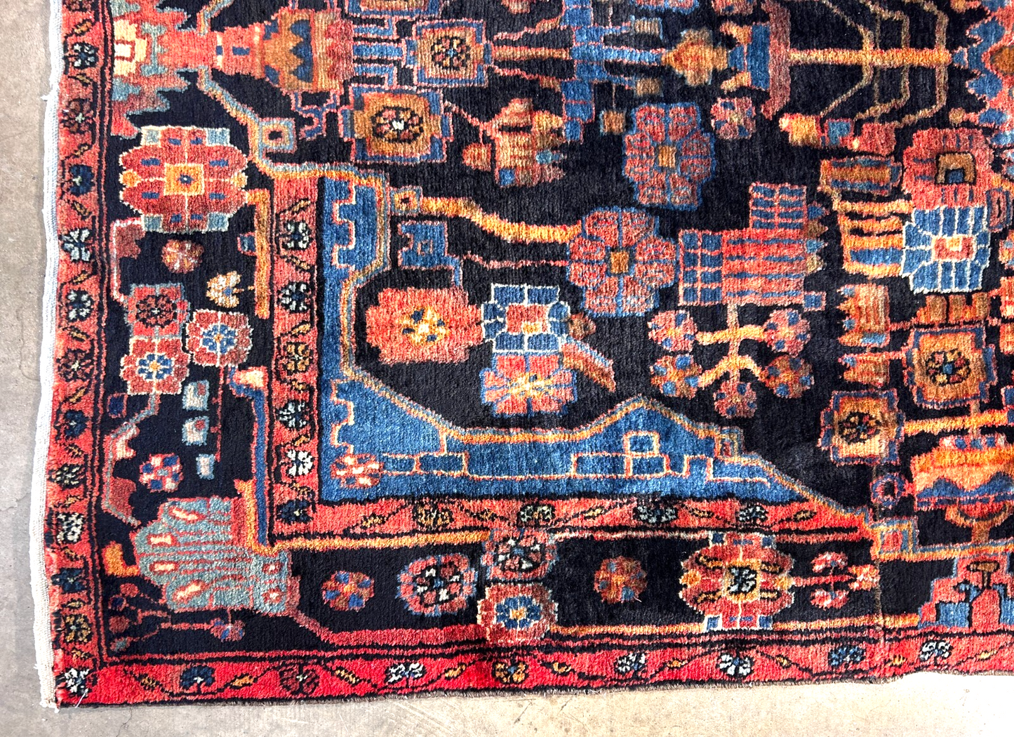 4'8" x 10'0" Hand-Knotted 100% Wool Pile Nahavande Area Rug - Carpet