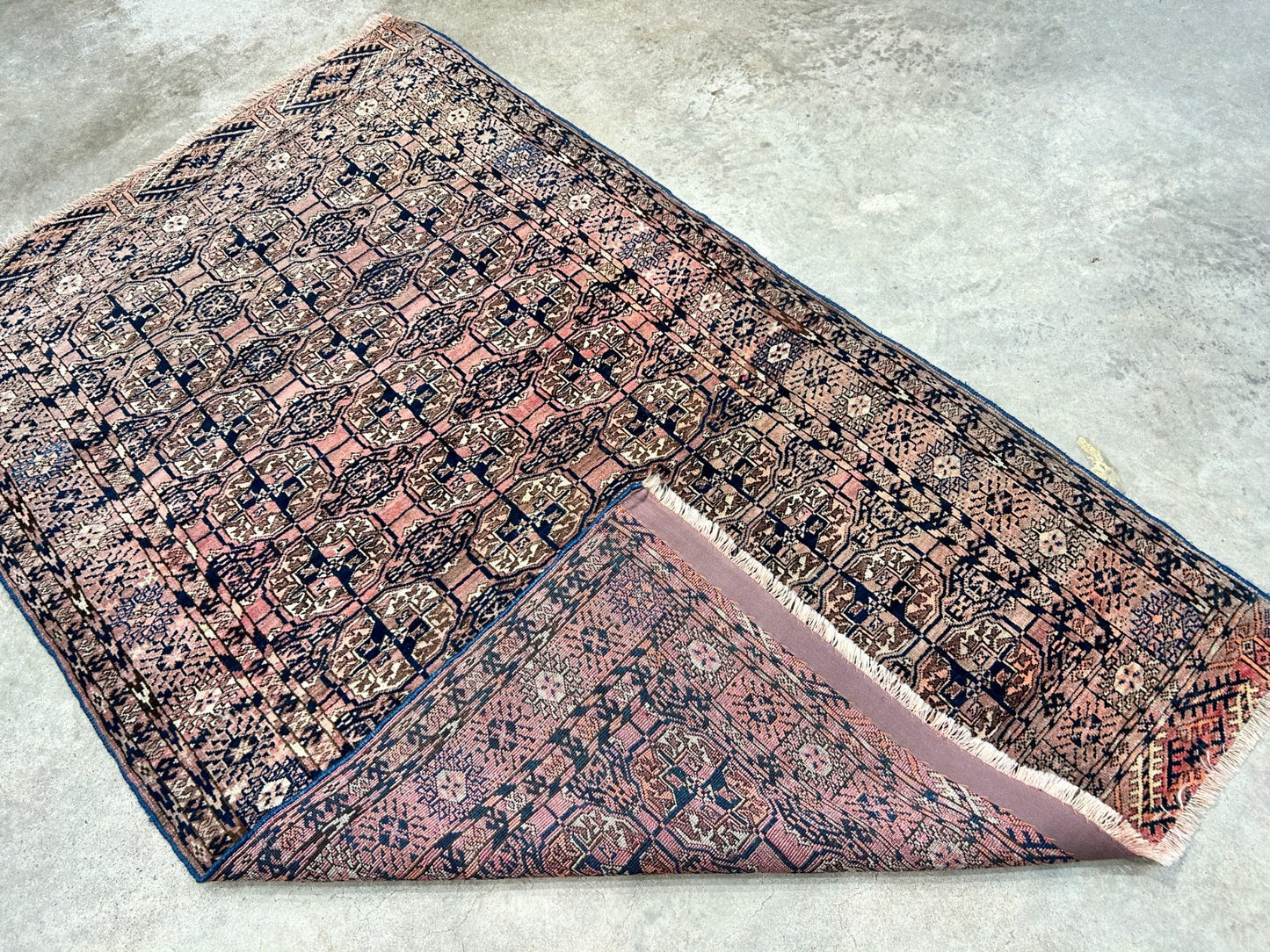 3'4"x5'3" Antique Hand-Knotted 100% Wool Pile Taky Bokhara Rug