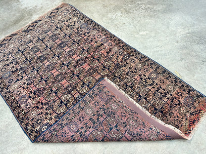 3'4"x5'3" Antique Hand-Knotted 100% Wool Pile Taky Bokhara Rug