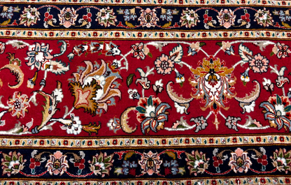 8'3"x11'7'' Very Fine Hand-Knotted Silk & Wool Tabrize Area Rug - Area Carpet