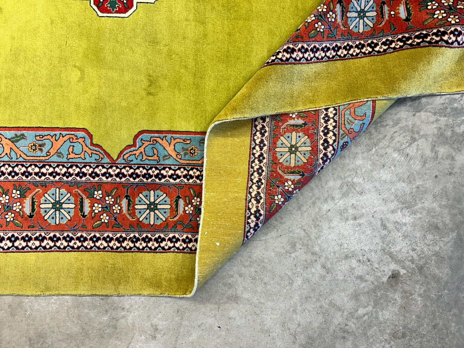 8'2"x11'3" One-of-a-Kind Hand-Knotted 100% Wool Pile Tabrize Carpet - Area Rug