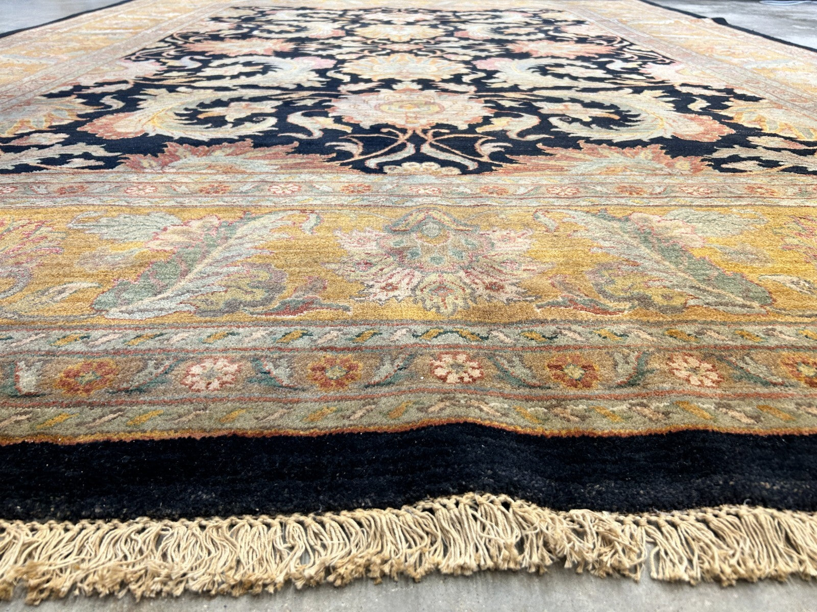 9' x 12' Hand-Knotted 100% Wool Carpet - Indian Agra Area Rug