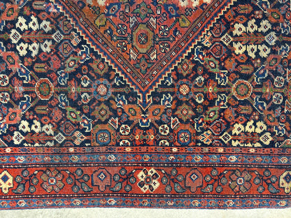 4'4"x6'6" Antique Hand-Knotted 100% Wool Pile Sennehe Area Rug - Carpet