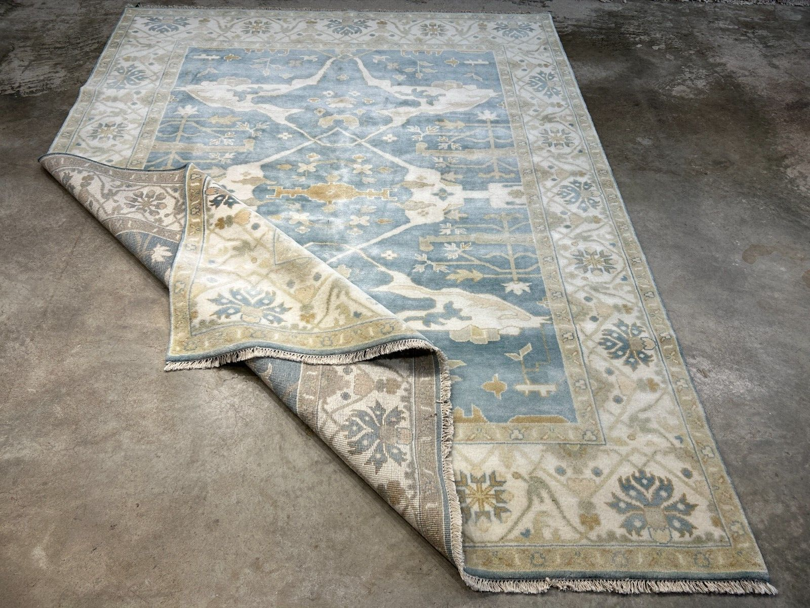 7'10" x 10'0" Hand-Knotted 100% Wool Carpet - Indian Oushak Area Rug