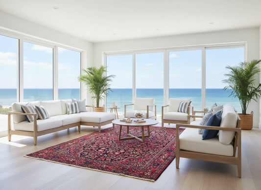 Rare Antique _ 3'5"x5'3" Hand-Knotted 100% Wool Pile Sarouke Josan Area Rug