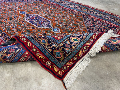 4'8"x7'2" Hand-Knotted 100% Wool Pile Bidjare Area Rug - Carpet