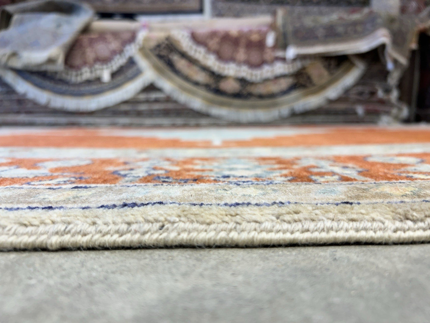 7’10”x9’11” Hand-Knotted 100% Wool Pile Indoserapi Area Rug - Carpet