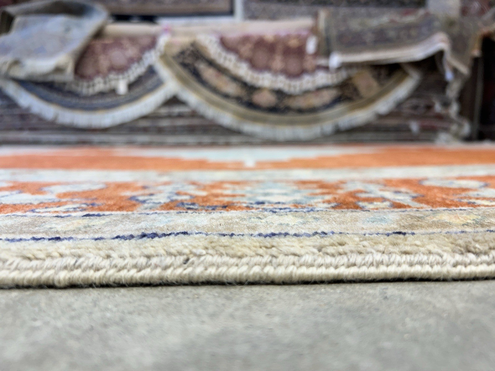 7’10”x9’11” Hand-Knotted 100% Wool Pile Indoserapi Area Rug - Carpet