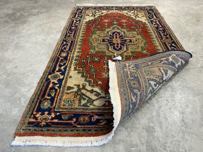 3'x5' Hand-Knotted 100% Wool Pile IndoSerapi Rug