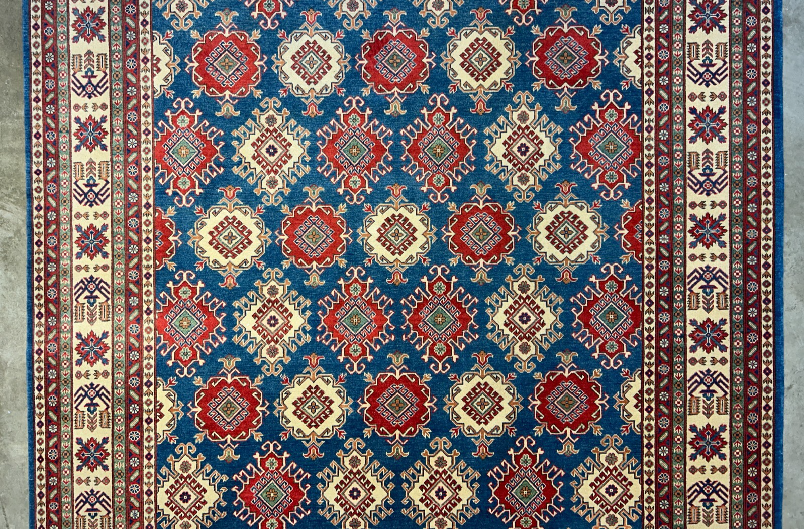 9'x12' Hand-Knotted 100% Wool Pile Kazak Rug