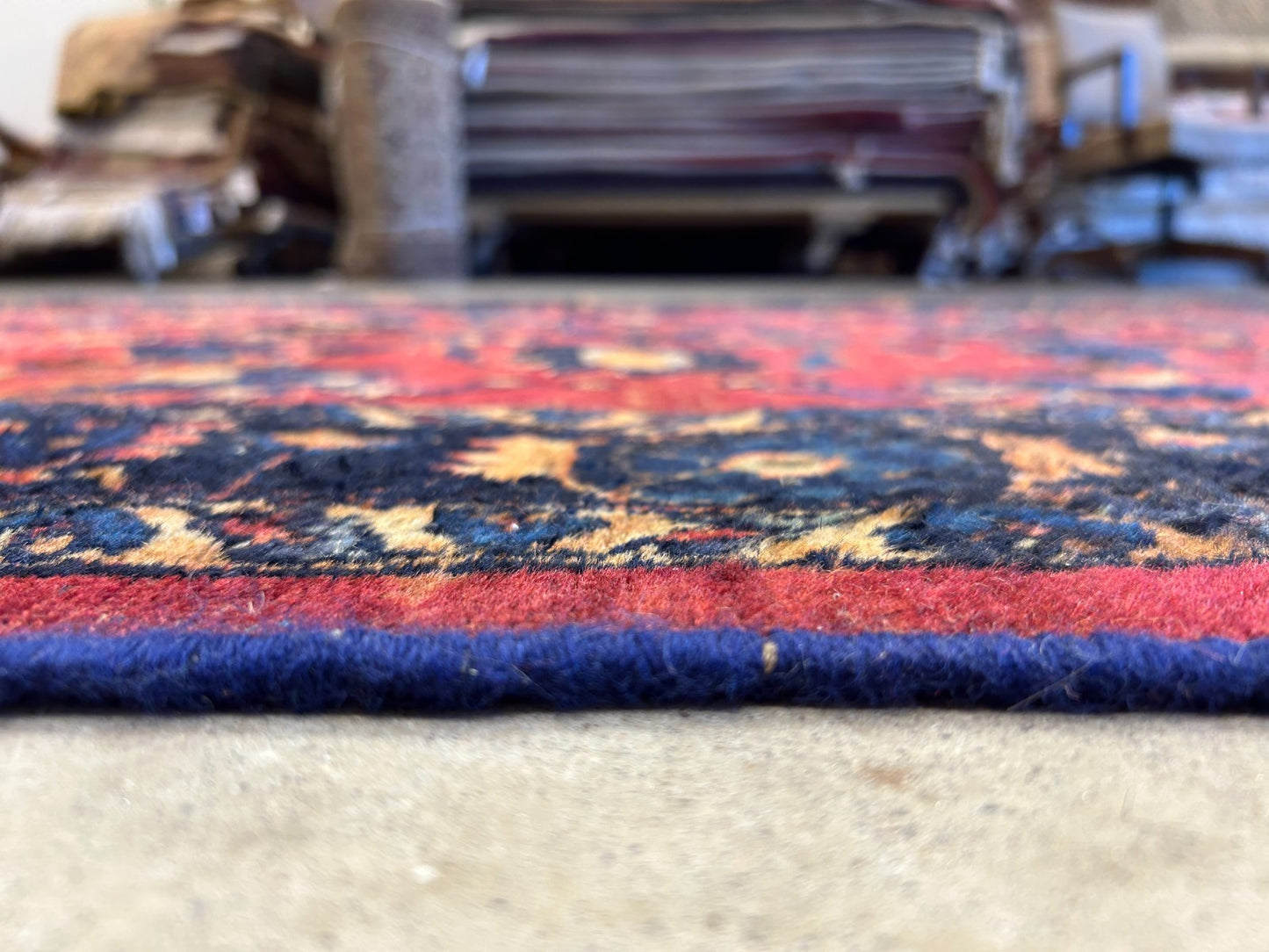 4'10"x6'6" Antique Hand-Knotted 100% Wool Pile Sarouke Area Rug - Carpet