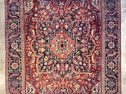 8'5"x11'9" Hand-Knotted 100% Wool Pile Herize Rug