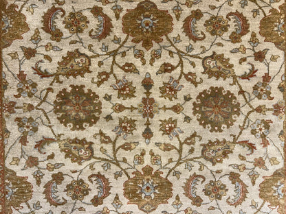 4'2"x6' Fine Hand-Knotted 100% Wool Pile All-Over Area Rug - Carpet