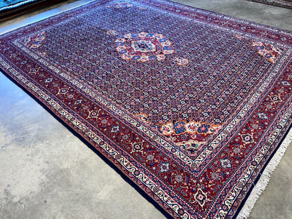 8'11"x11'8" Hand-Knotted 100% Wool Pile Bidjar Rug