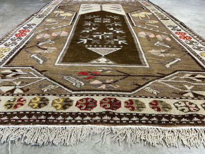 3'5"x5'3" Hand-Knotted 100% Wool Pile Kazak Area Rug - Carpet