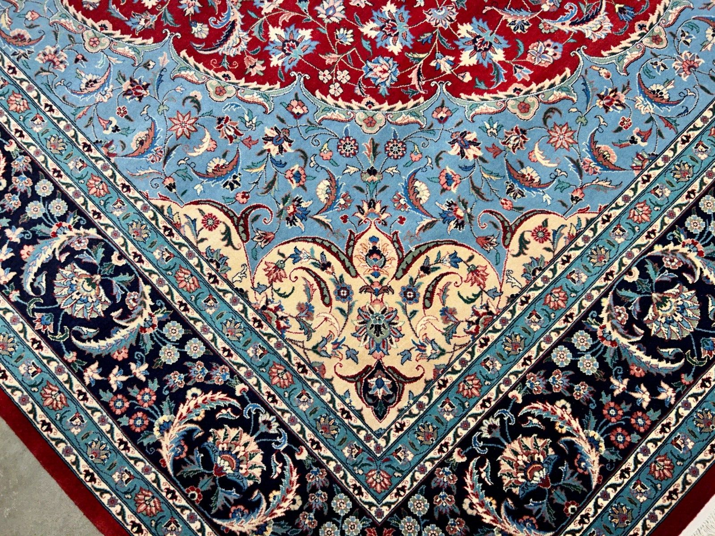 9'1" x 11'11" Very Fine Hand-Knotted 100% Wool Carpet - Tabrize Design Area Rug