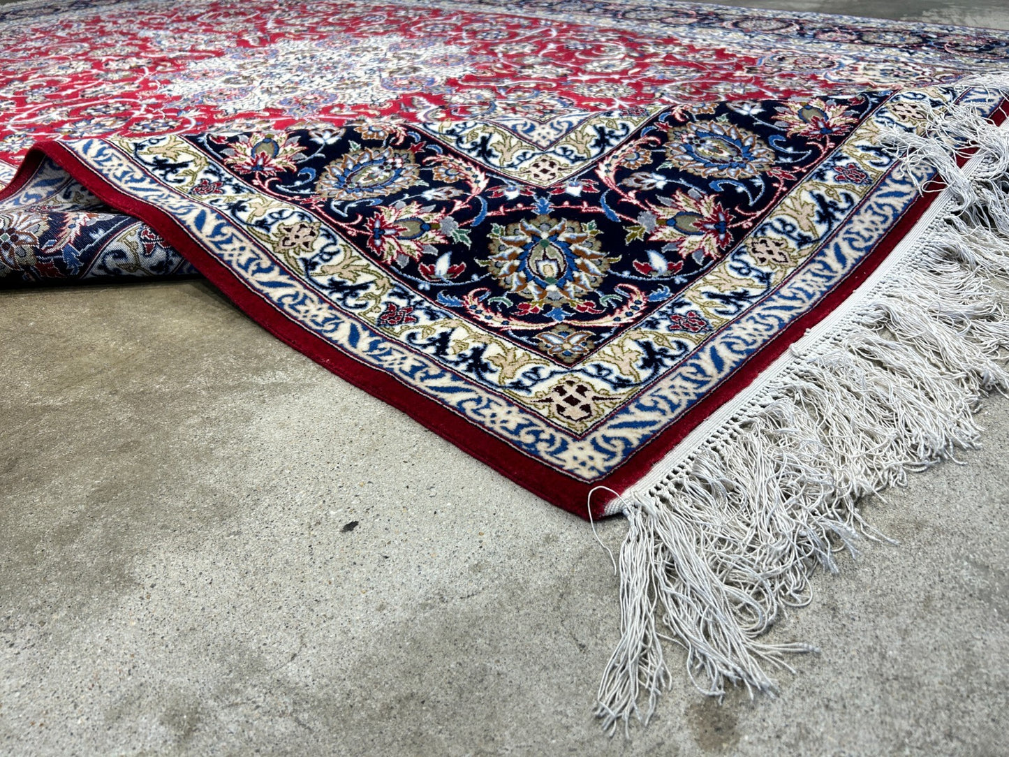 6'9"x10'3" Extra-Fine Hand-Knotted Wool & Silk Blend Isfahane Carpet - Area Rug