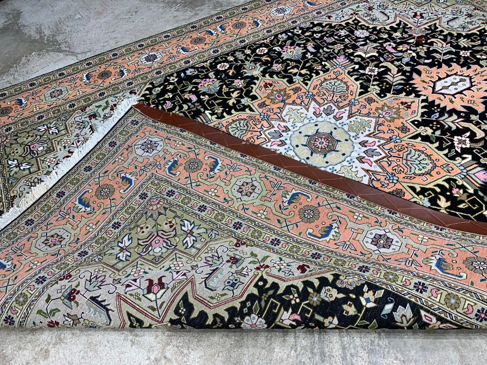 4'11"x6'6" Very Fine Hand-Knotted Wool & Silk Blend Tabrize Area Rug