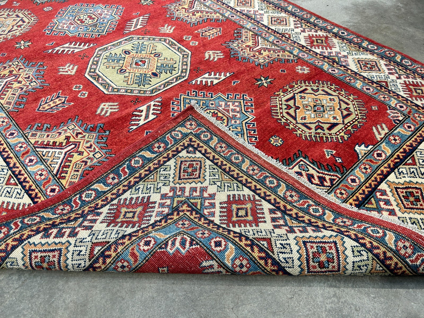 5'7"x7'10" Hand-Knotted 100% Wool Carpet - Fine Kazak Area Rug