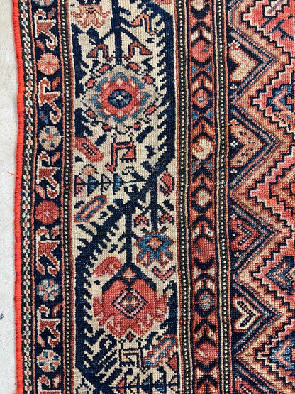 5'1"x6'1" Antique Hand-Knotted 100% Wool Pile Sennehe Area Rug - Carpet