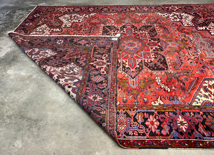 8'9"x11'4" Hand-Knotted 100% Wool Pile Herize Rug