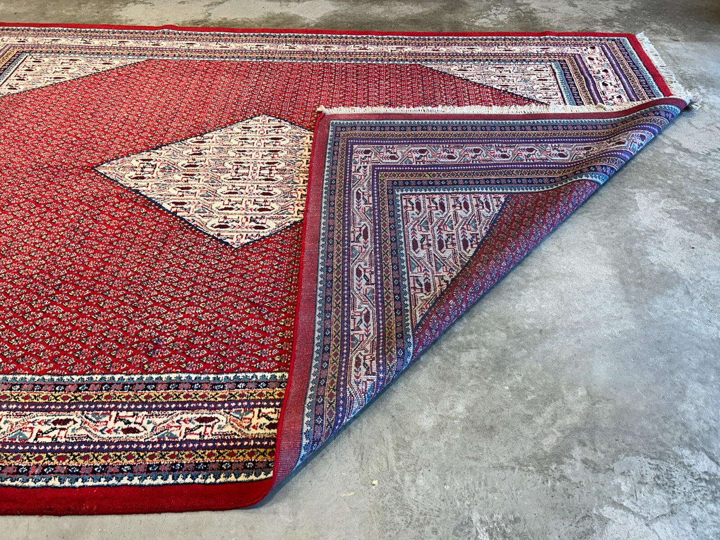 8'5"x12'1" Hand-Knotted 100% Wool Pile Hamadane Rug