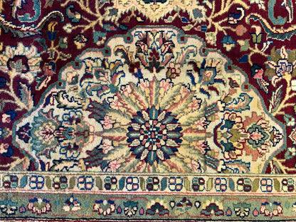 9'1"x12'3" Very Fine Hand-Knotted 100% Fine Wool Pile IndoTabriz Rug