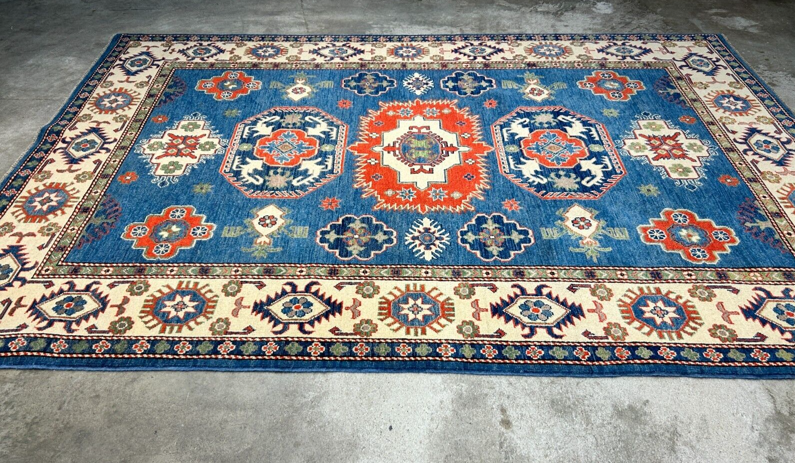 6'x8'8" Hand-Knotted 100% Wool Carpet - Fine Kazak Area Rug