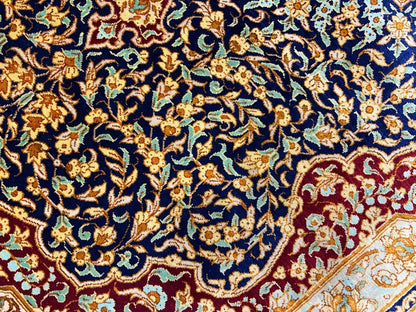 3'3"x5' Exquisite Extra-Fine Hand-Knotted 100% Silk Qume Area Rug - Carpet