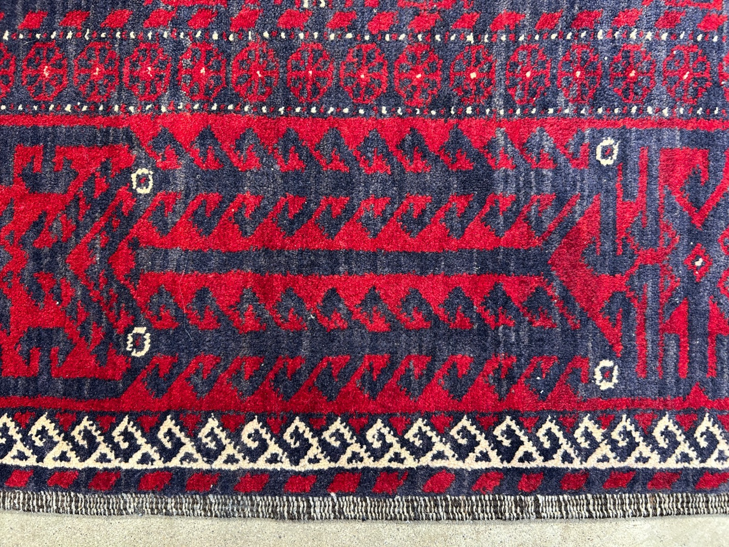 3'8"x6'7" Hand-Knotted 100% Wool Pile Balouchi Area Rug - Carpet