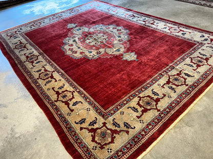 8'10"x11'8" Hand-Knotted 100% Wool Pile Tabrize Rug