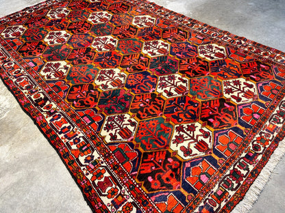 6'9"x9'9" Hand-Knotted 100% Lamb Wool Bakhtiarie Carpet - Area Rug