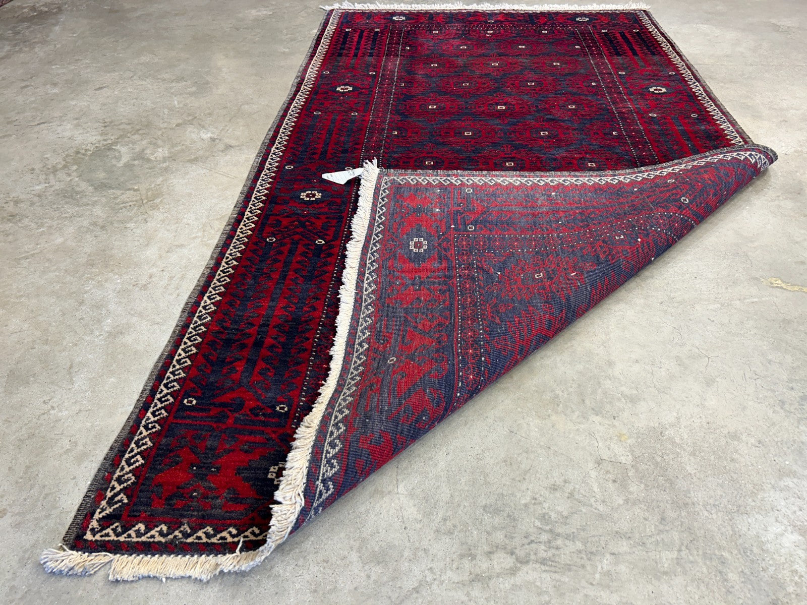 3'8"x6'7" Hand-Knotted 100% Wool Pile Balouchi Area Rug - Carpet