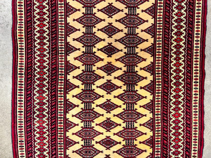 2'10"x4'2" Hand-Knotted 100% Wool Pile Bokhara Rug